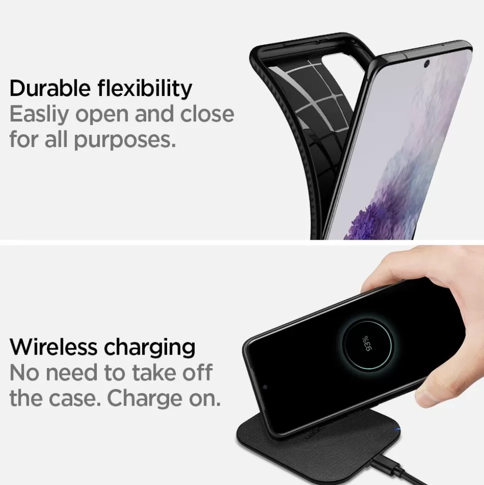 Spigen Galaxy S20+ Plus*Etui Samsung Galaxy S20 Plus Liquid Air Matte Black Czarne Case