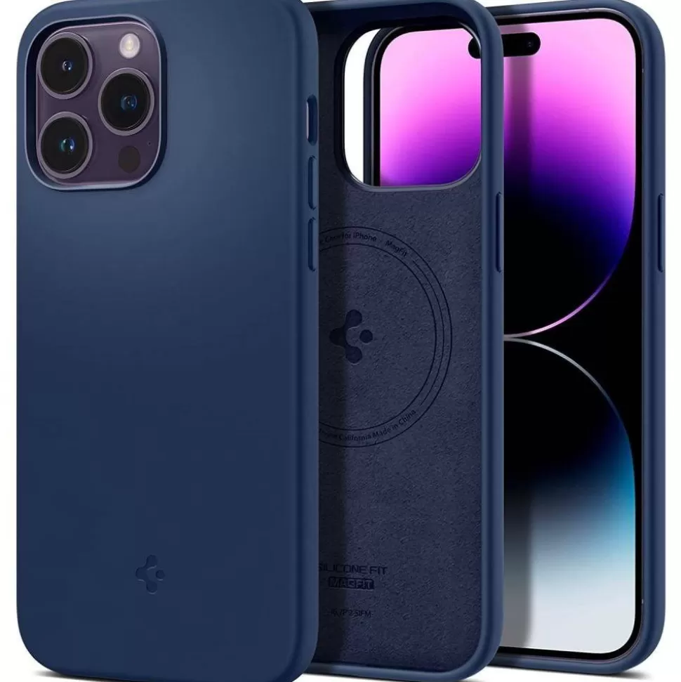Spigen Iphone 14 Pro Max | Iphone 14 Pro Max*Etui Silicone Fit Mag Magsafe iPhone 14 Pro Max Navy Blue