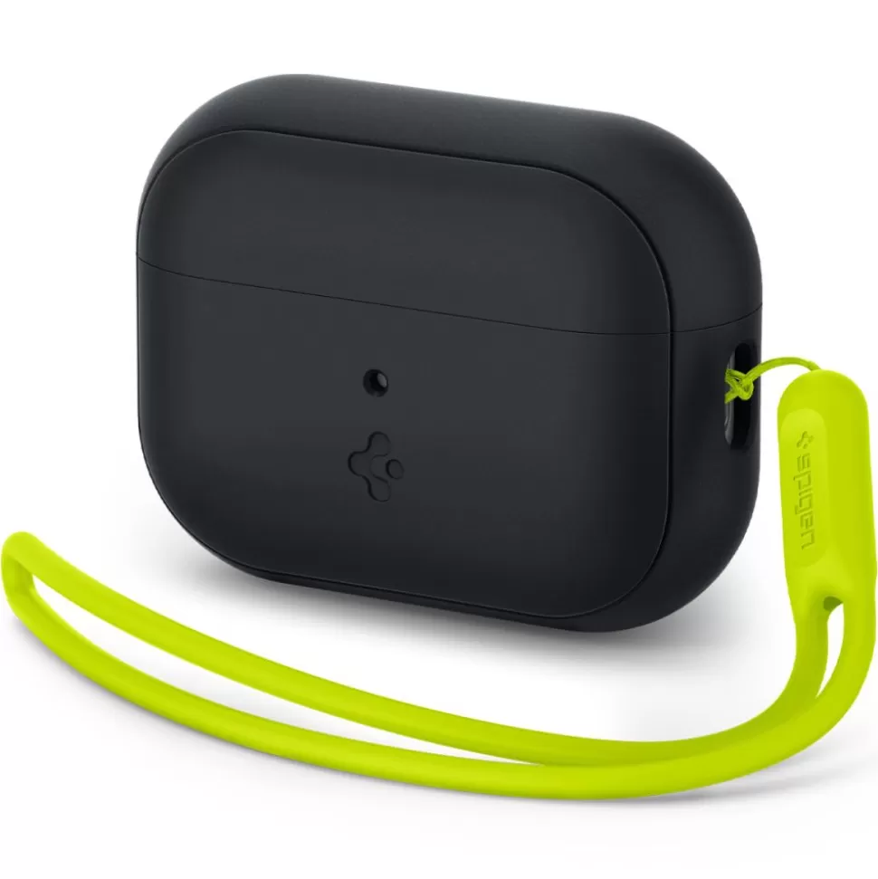 Spigen Airpods Pro*Etui Silicone Fit Strap Apple Airpods Pro 1 / 2 Black/phantom Green Case