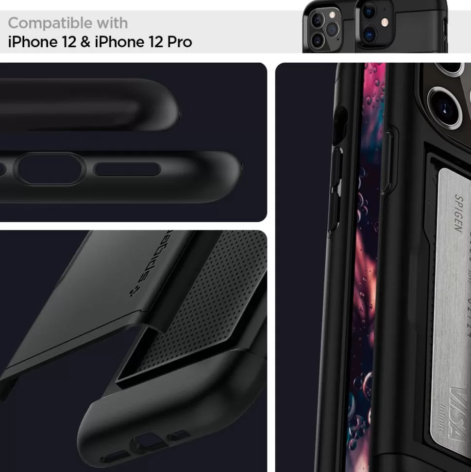 Spigen Iphone 12 | Iphone 12 Pro*Etui Slim Armor Cs iPhone 12 12 Pro Black Czarne Case