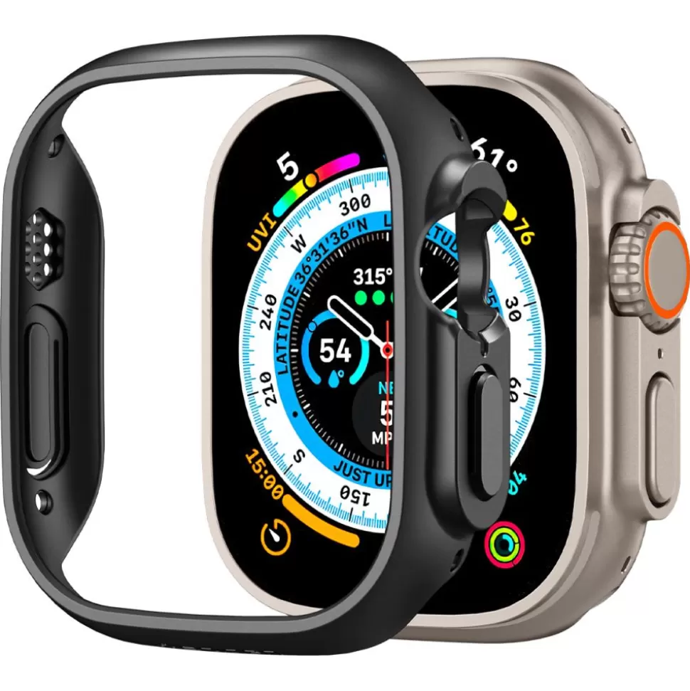 Spigen Apple Watch Ultra 49Mm | Apple Watch Ultra 2 49Mm*Etui Thin Fit Apple Watch Ultra 49mm Ultra 2 Czarne Czarny