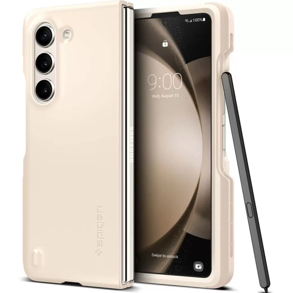 Spigen Galaxy Z Fold 5*Etui Thin Fit Pen Galaxy Z Fold 5 Pearled Ivory Case Beżowy
