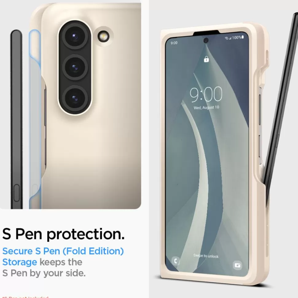 Spigen Galaxy Z Fold 5*Etui Thin Fit Pen Galaxy Z Fold 5 Pearled Ivory Case Beżowy