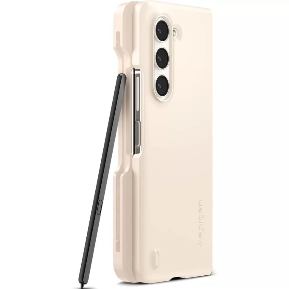 Spigen Galaxy Z Fold 5*Etui Thin Fit Pen Galaxy Z Fold 5 Pearled Ivory Case Beżowy