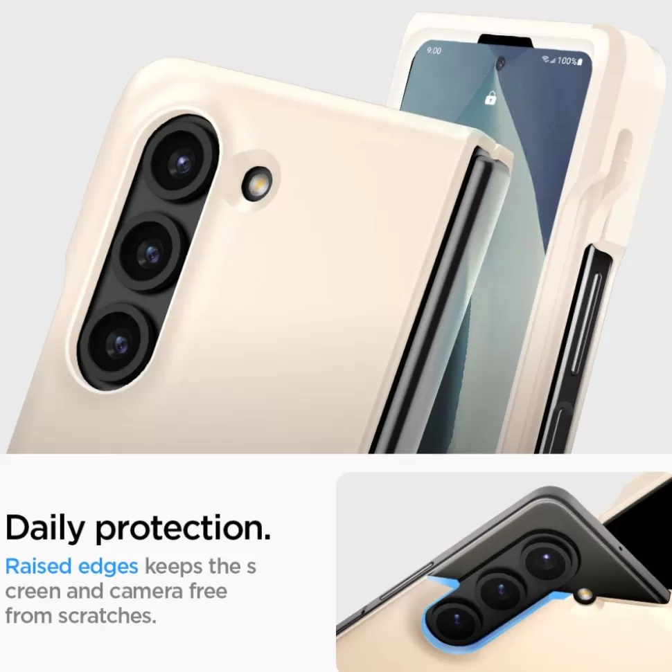 Spigen Galaxy Z Fold 5*Etui Thin Fit Pen Galaxy Z Fold 5 Pearled Ivory Case Beżowy