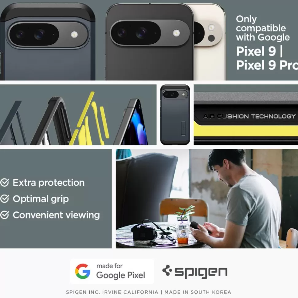 Spigen Pixel 9 | Pixel 9 Pro*Etui TOUGH ARMOR GOOGLE PIXEL 9 / 9 PRO METAL SLATE