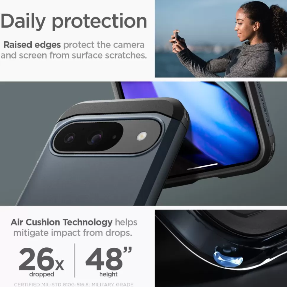 Spigen Pixel 9 | Pixel 9 Pro*Etui TOUGH ARMOR GOOGLE PIXEL 9 / 9 PRO METAL SLATE