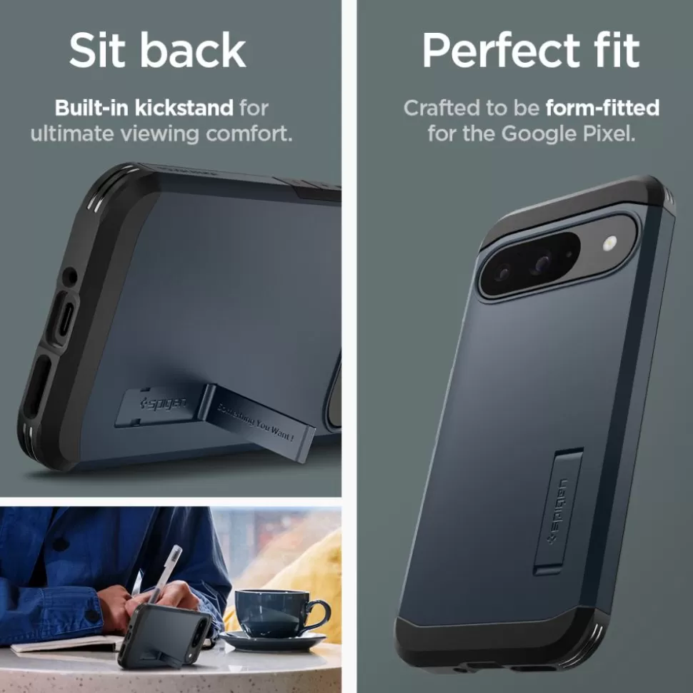 Spigen Pixel 9 | Pixel 9 Pro*Etui TOUGH ARMOR GOOGLE PIXEL 9 / 9 PRO METAL SLATE