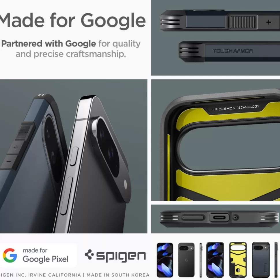 Spigen Pixel 9 | Pixel 9 Pro*Etui TOUGH ARMOR GOOGLE PIXEL 9 / 9 PRO METAL SLATE