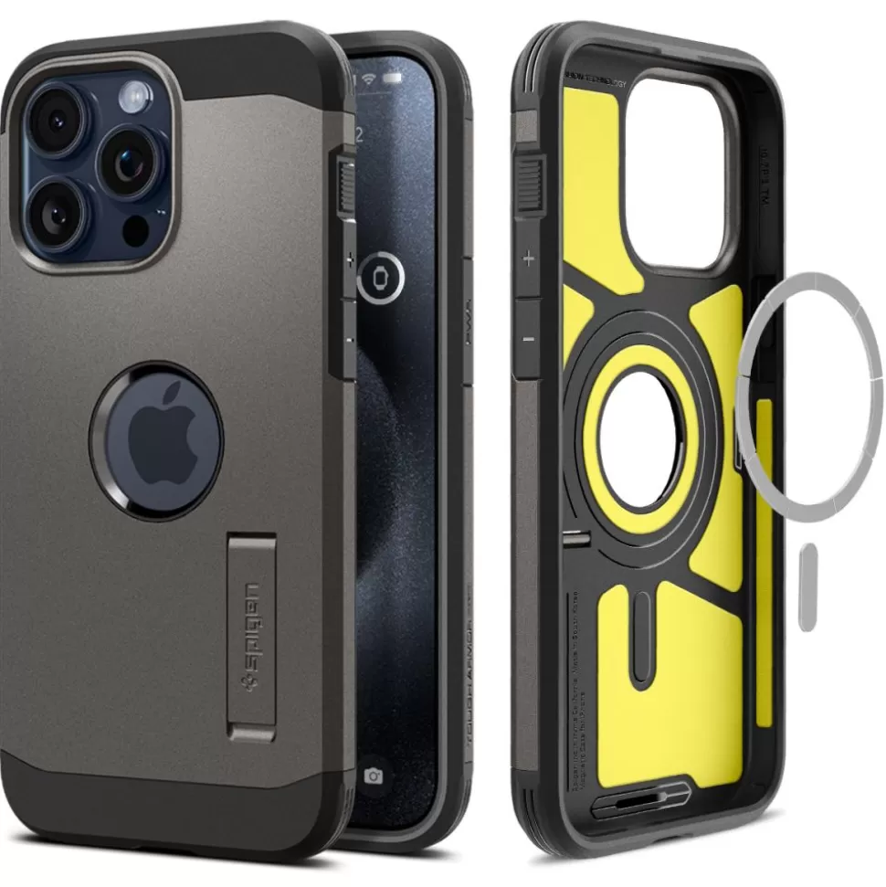 Spigen Iphone 15 Pro | Iphone 15 Pro*Etui Tough Armor Mag Magsafe iPhone 15 Pro Gunmetal Szary