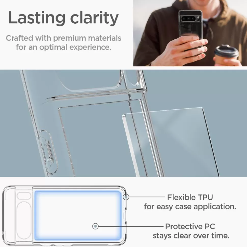 Spigen Pixel 8 Pro*Etui Ultra Hybrid Google Pixel 8 Pro Crystal Clear Case Przezroczysty