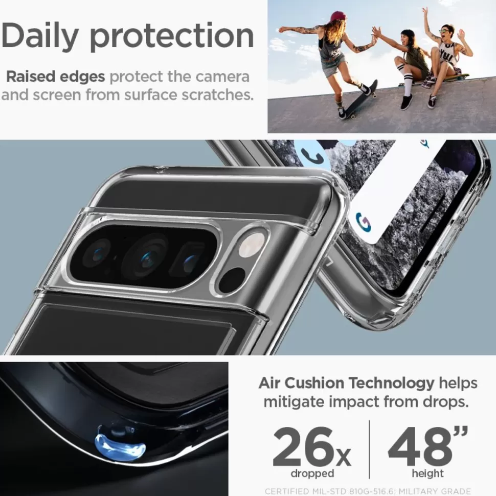Spigen Pixel 8 Pro*Etui Ultra Hybrid Google Pixel 8 Pro Crystal Clear Case Przezroczysty
