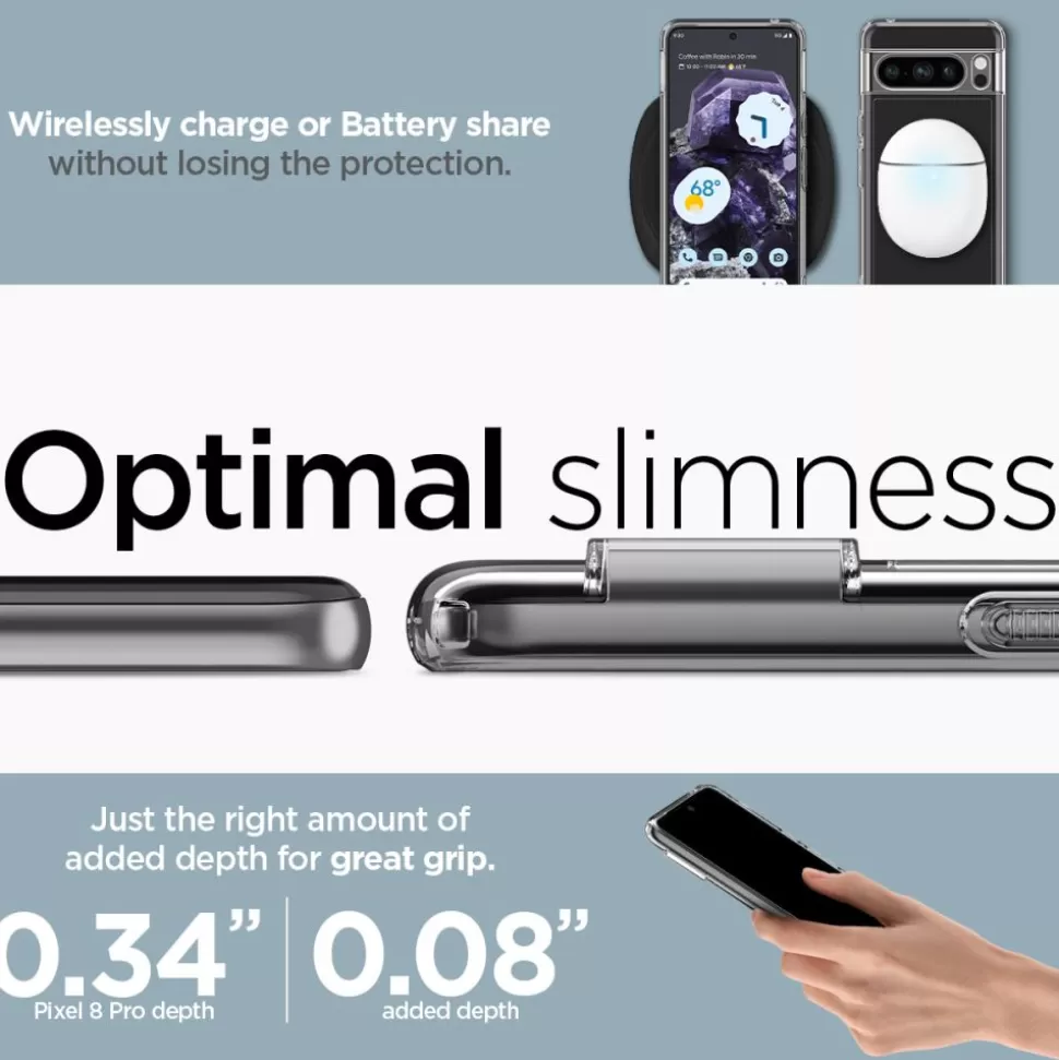 Spigen Pixel 8 Pro*Etui Ultra Hybrid Google Pixel 8 Pro Crystal Clear Case Przezroczysty