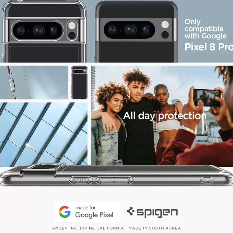 Spigen Pixel 8 Pro*Etui Ultra Hybrid Google Pixel 8 Pro Crystal Clear Case Przezroczysty