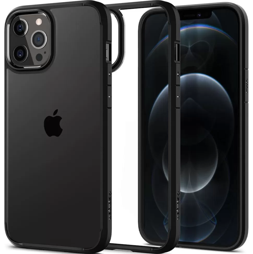 Spigen Iphone 12 | Iphone 12 Pro*Etui Ultra Hybrid iPhone 12 12 Pro Matte Black Czarne Case Czarny