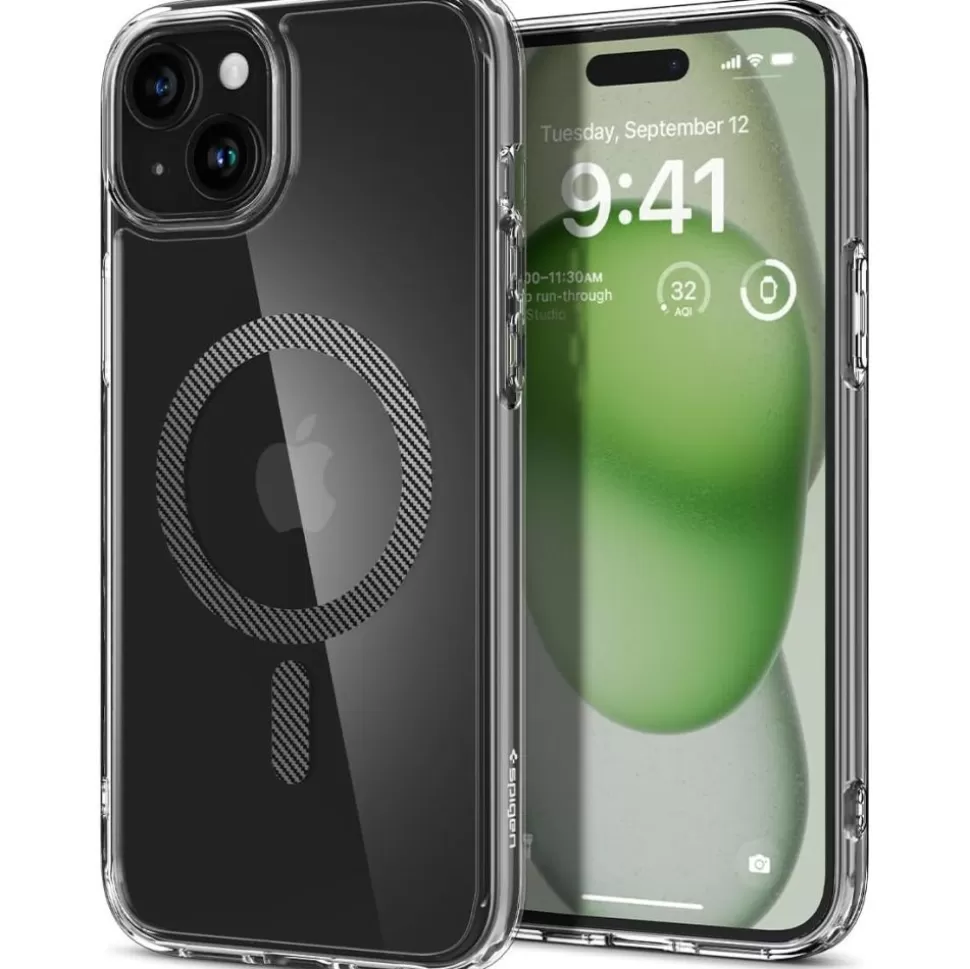 Spigen Iphone 15 | Iphone 15*Etui Ultra Hybrid Mag Magsafe iPhone 15 Carbon Fiber Case Szary