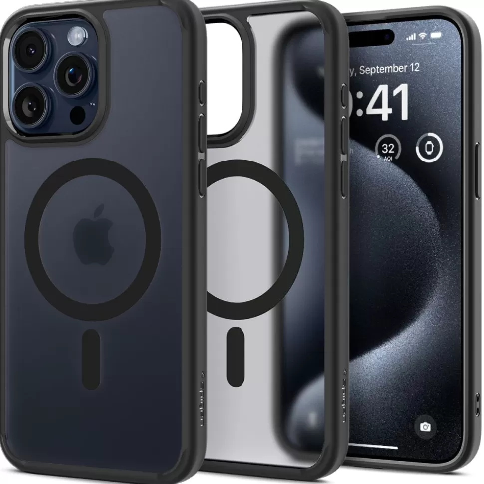 Spigen Iphone 15 Pro | Iphone 15 Pro*Etui Ultra Hybrid Mag Magsafe iPhone 15 Pro Frost Black Case Matowy / Czarny
