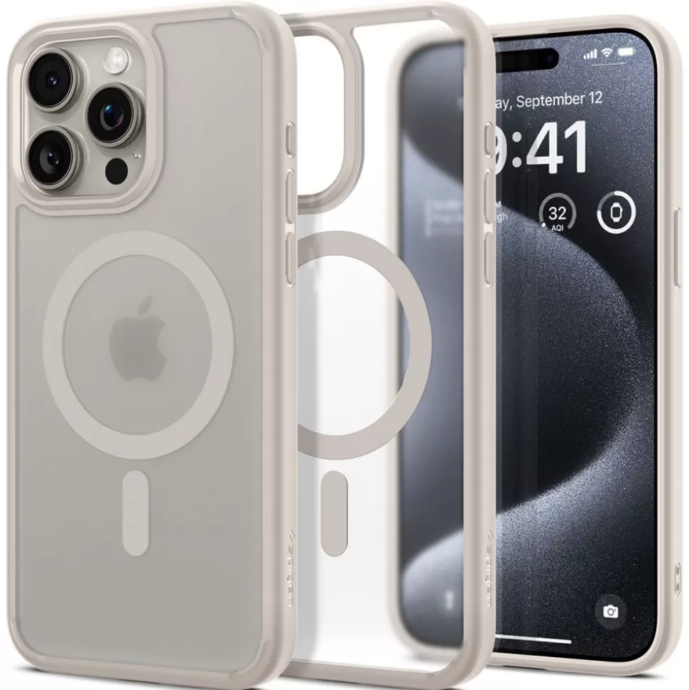 Spigen Iphone 15 Pro Max | Iphone 15 Pro Max*Etui Ultra Hybrid Mag Magsafe iPhone 15 Pro Max Frost Natural Titanium Case Beżowy