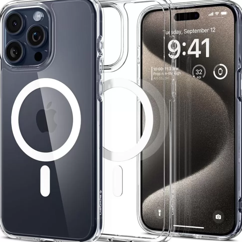 Spigen Iphone 15 Pro Max | Iphone 15 Pro Max*Etui Ultra Hybrid Mag Magsafe iPhone 15 Pro Max White/Clear Case Biały