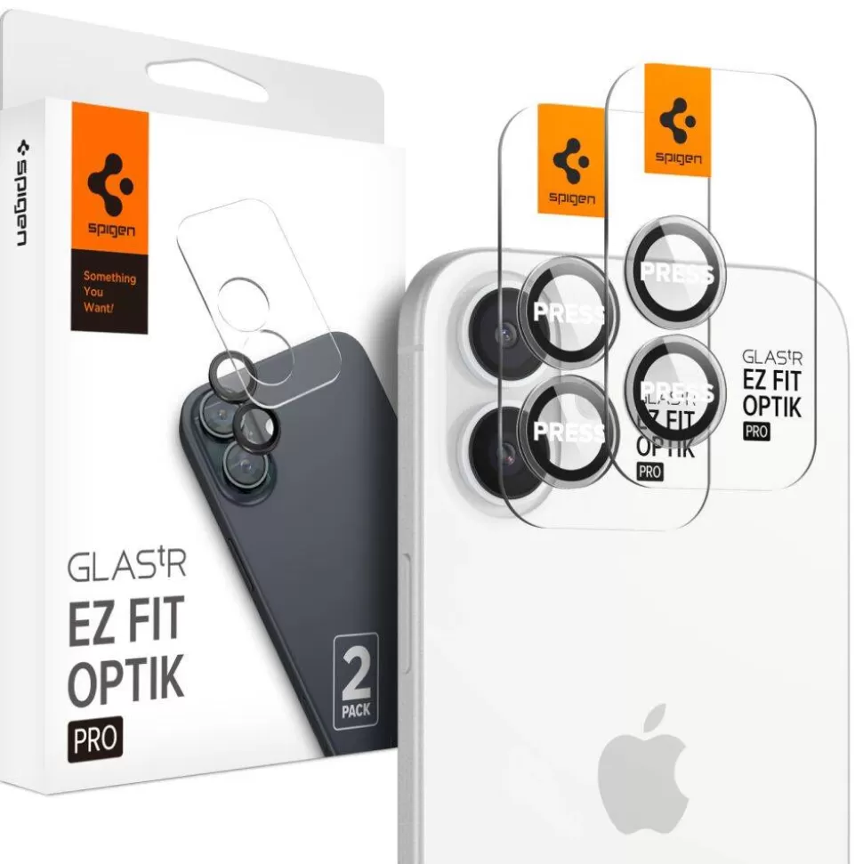 Spigen Iphone 16 | Iphone 16 Plus*OSŁONA APARATU OPTIK PRO GLAS.TR ”EZ FIT” CAMERA PROTECTOR 2-PACK IPHONE 16 / 16 PLUS CRYSTAL CLEAR