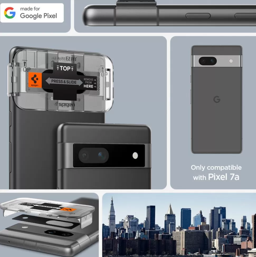 Spigen Pixel 7A*Osłona Aparatu Optik.tr ”ez Fit” Camera Protector 2-pack Google Pixel 7A Black