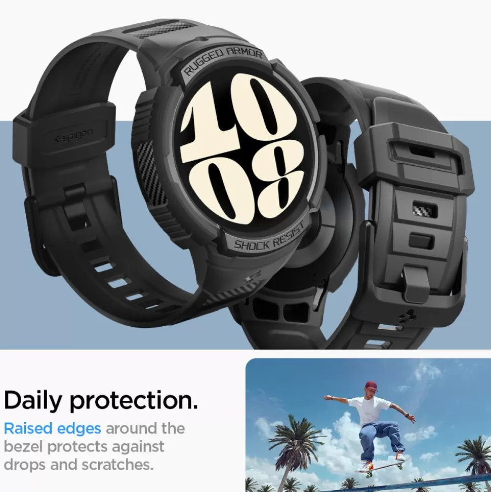 Spigen Galaxy Watch 6 40Mm*Pasek Rugged Armor ”pro” Galaxy Watch 6 (40 MM) Matte Black Case