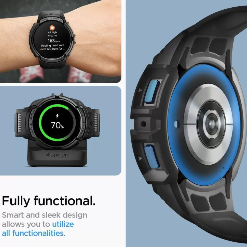 Spigen Galaxy Watch 6 40Mm*Pasek Rugged Armor ”pro” Galaxy Watch 6 (40 MM) Matte Black Case