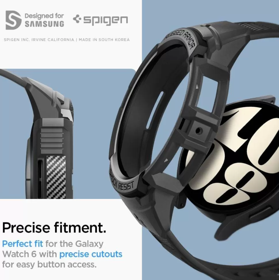 Spigen Galaxy Watch 6 40Mm*Pasek Rugged Armor ”pro” Galaxy Watch 6 (40 MM) Matte Black Case