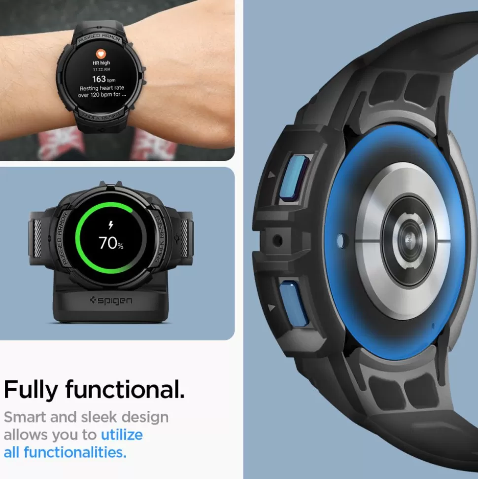 Spigen Galaxy Watch 6 40Mm*Pasek Rugged Armor ”pro” Galaxy Watch 6 (40 MM) Matte Black Case