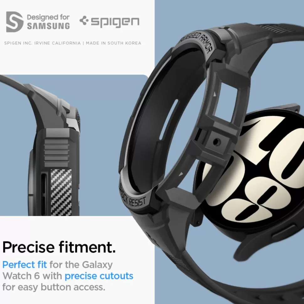 Spigen Galaxy Watch 6 40Mm*Pasek Rugged Armor ”pro” Galaxy Watch 6 (40 MM) Matte Black Case
