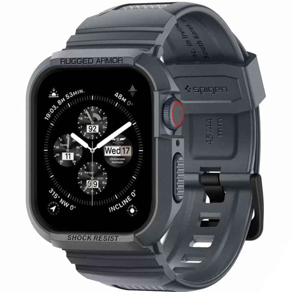 Spigen Apple Watch 4 44Mm | Apple Watch 5 44Mm*Pasek Rugged Armor ”pro” Apple Watch 4 / 5 / 6 / 7 / 8 / 9 / Se (44 / 45 Mm) Dark Grey