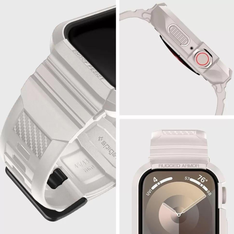 Spigen Apple Watch 4 44Mm | Apple Watch 5 44Mm*Pasek Rugged Armor ”pro” Apple Watch 4 / 5 / 6 / 7 / 8 / 9 / Se (44 / 45 Mm) Dune Beige