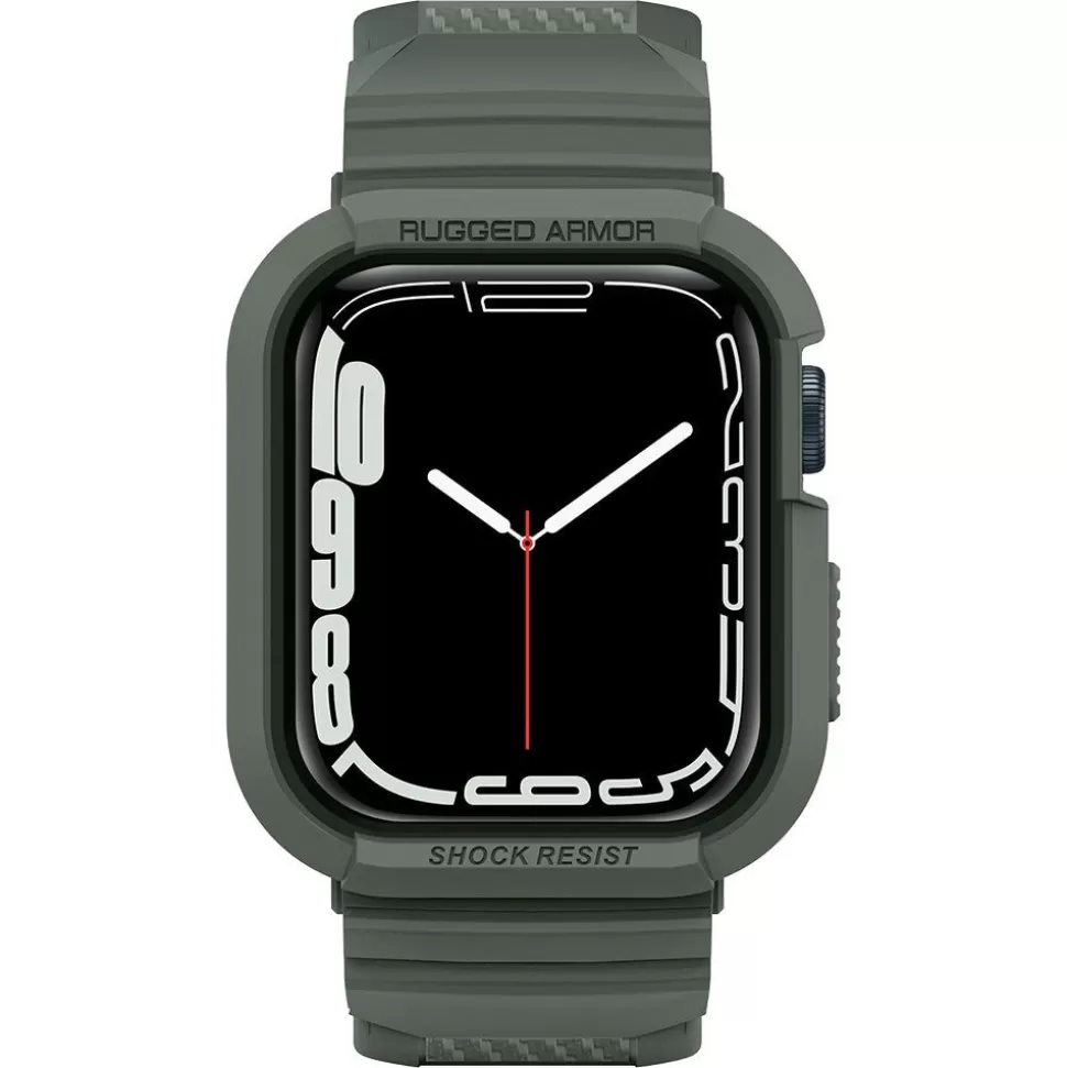 Spigen Apple Watch 4 44Mm | Apple Watch 5 44Mm*Pasek Rugged Armor Pro Apple Watch 9 8 7 6 5 4 SE 2022 45mm 44mm Military Green Zielony