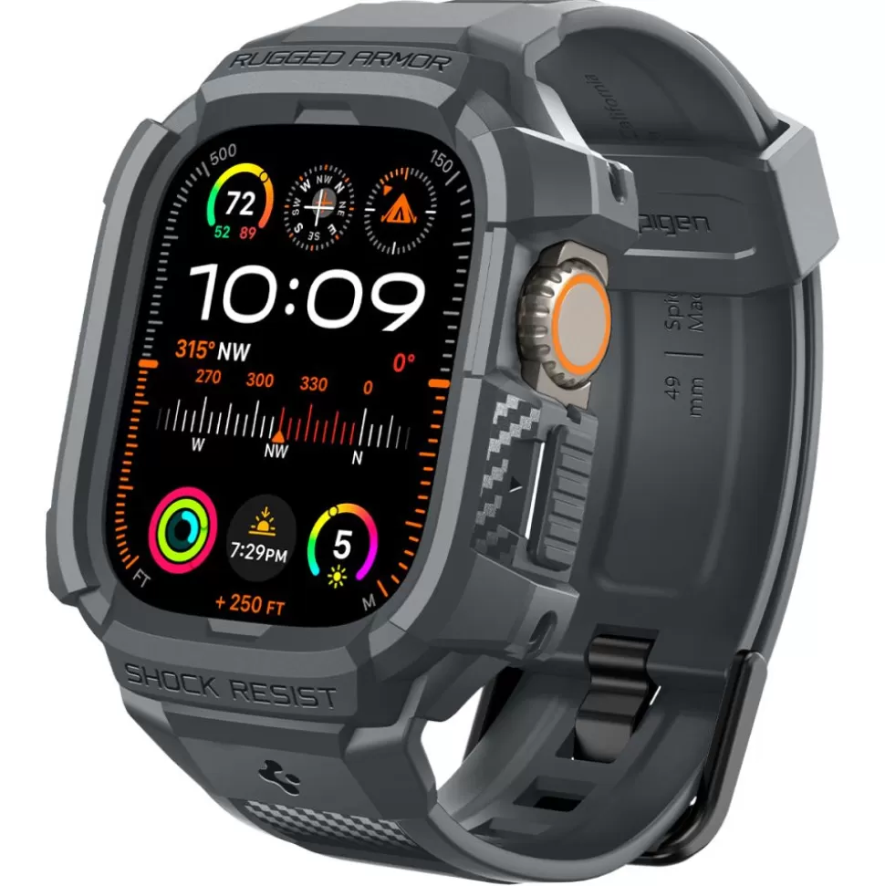 Spigen Apple Watch Ultra 49Mm | Apple Watch Ultra 2 49Mm*Pasek Rugged Armor ”pro” Apple Watch Ultra 1 / 2 (49 Mm) Dark Grey Szary