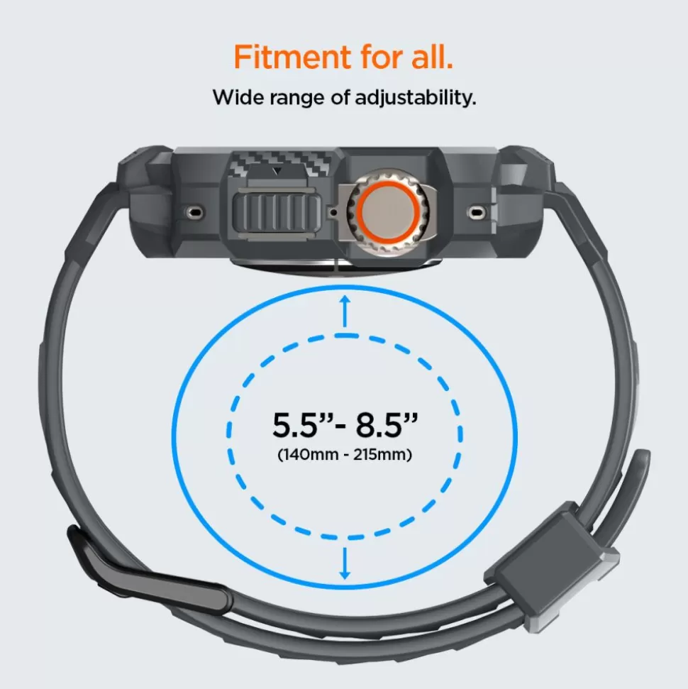 Spigen Apple Watch Ultra 49Mm | Apple Watch Ultra 2 49Mm*Pasek Rugged Armor ”pro” Apple Watch Ultra 1 / 2 (49 Mm) Dark Grey Szary