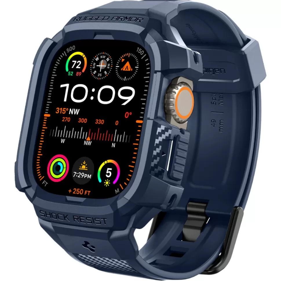 Spigen Apple Watch Ultra 49Mm | Apple Watch Ultra 2 49Mm*Pasek Rugged Armor ”pro” Apple Watch Ultra 1 / 2 (49 Mm) Navy Blue Niebieski
