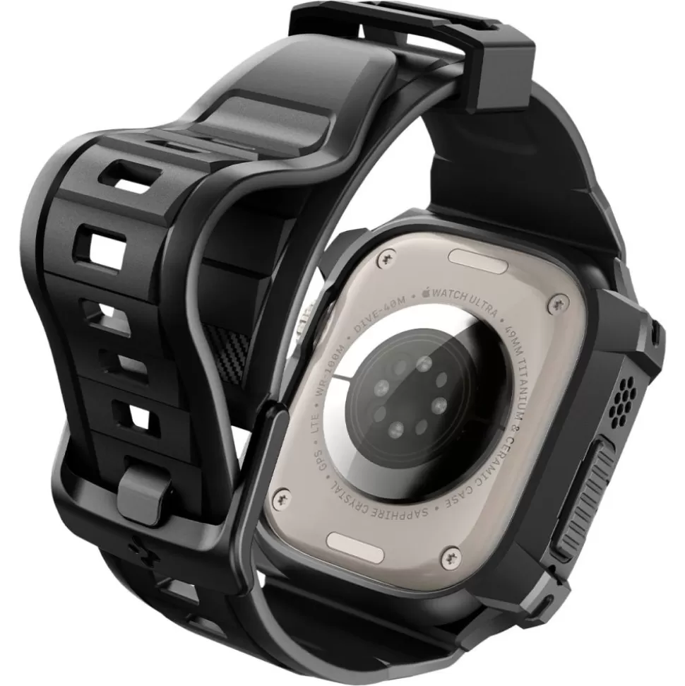 Spigen Apple Watch Ultra 49Mm | Apple Watch Ultra 2 49Mm*Pasek Rugged Armor Pro Apple Watch Ultra 49mm Ultra 2 Czarne Czarny
