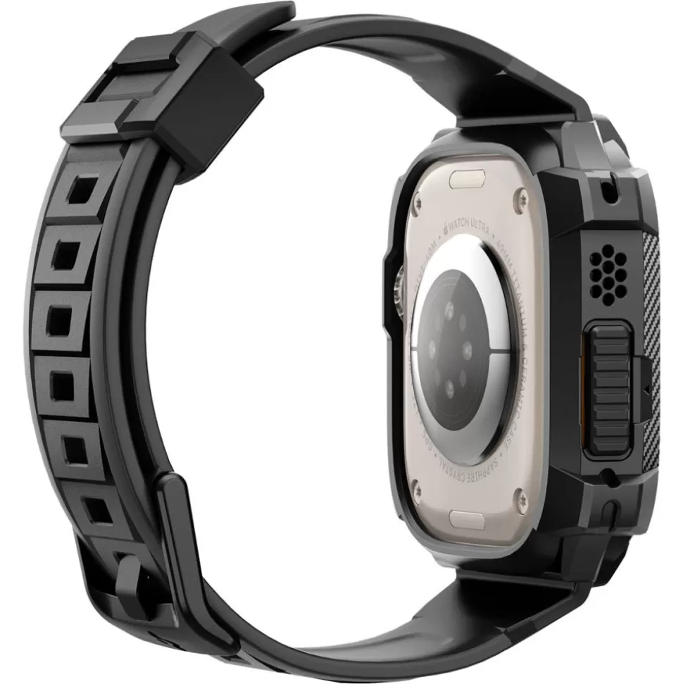 Spigen Apple Watch Ultra 49Mm | Apple Watch Ultra 2 49Mm*Pasek Rugged Armor Pro Apple Watch Ultra 49mm Ultra 2 Czarne Czarny