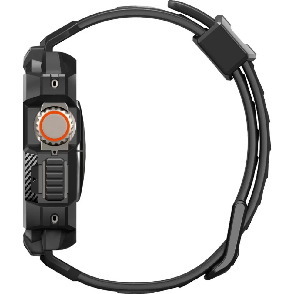 Spigen Apple Watch Ultra 49Mm | Apple Watch Ultra 2 49Mm*Pasek Rugged Armor Pro Apple Watch Ultra 49mm Ultra 2 Czarne Czarny