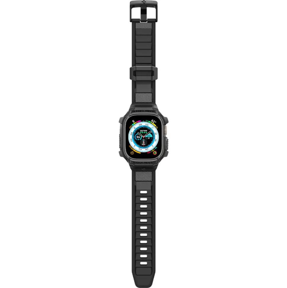 Spigen Apple Watch Ultra 49Mm | Apple Watch Ultra 2 49Mm*Pasek Rugged Armor Pro Apple Watch Ultra 49mm Ultra 2 Czarne Czarny