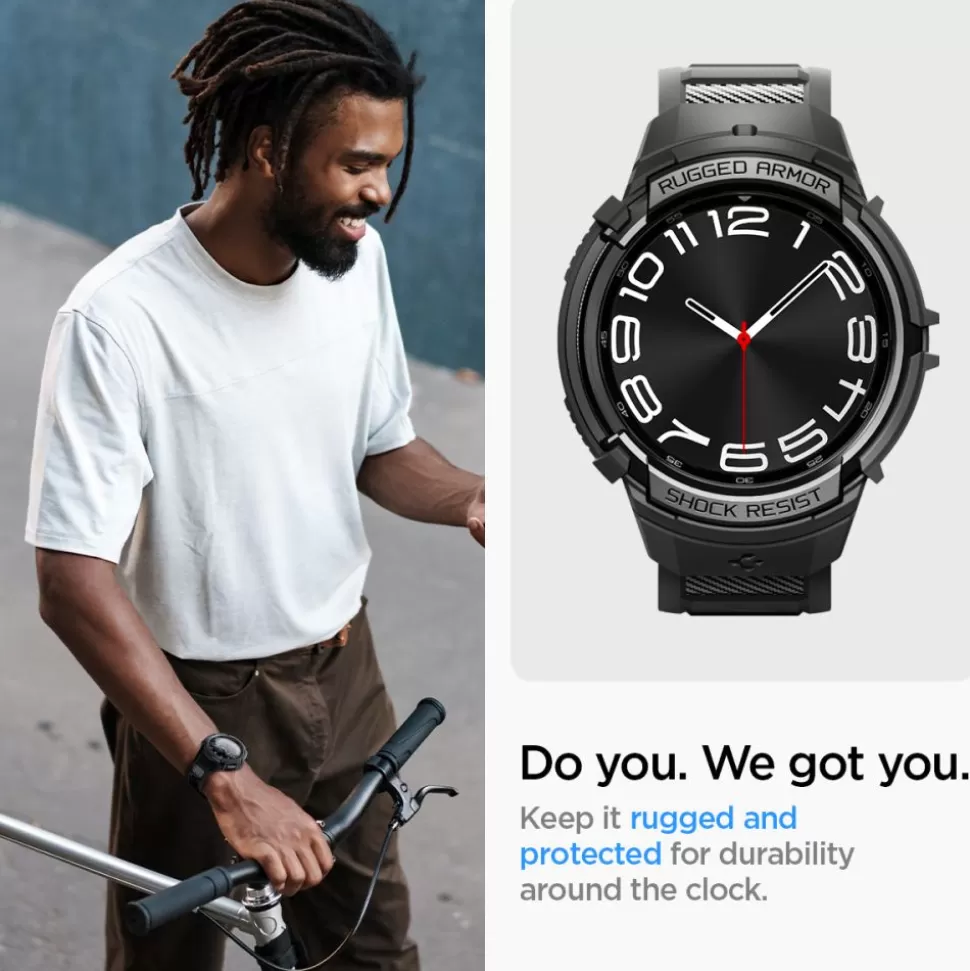 Spigen Galaxy Watch 6 Classic 43Mm*Pasek Rugged Armor ”pro” Galaxy Watch 6 Classic (43 MM) Matte Black Case