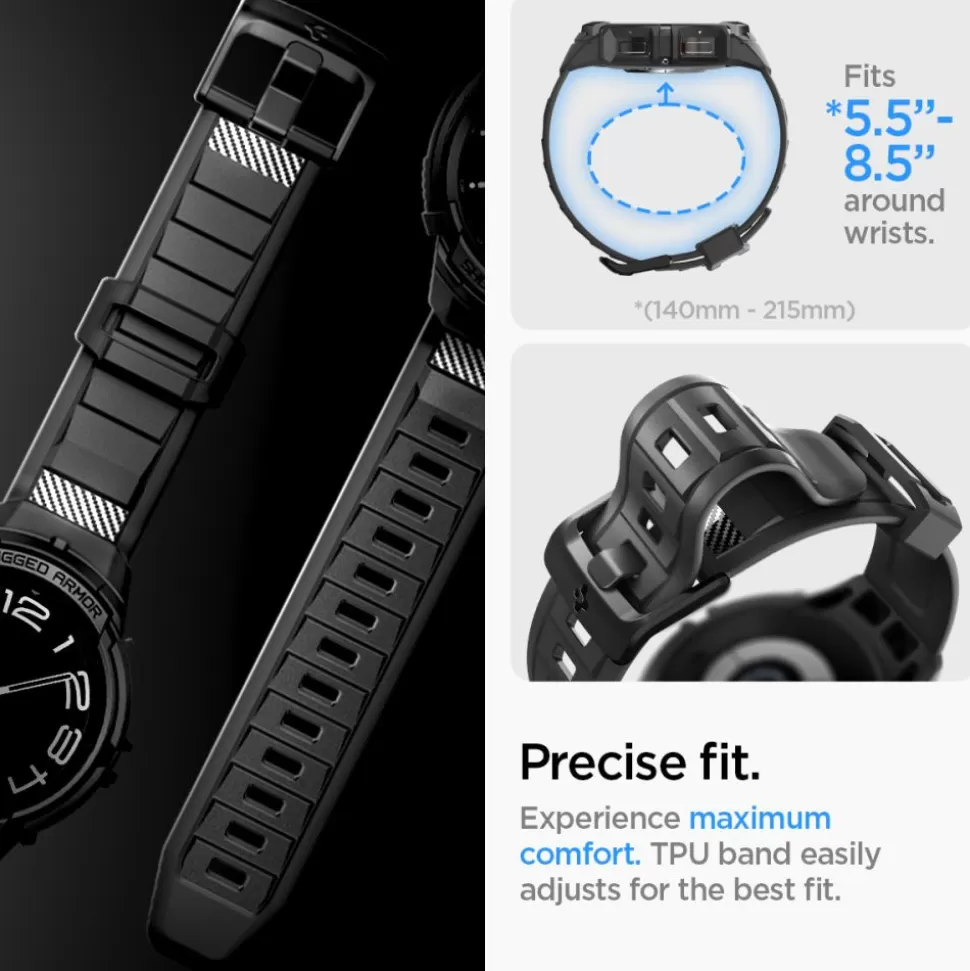 Spigen Galaxy Watch 6 Classic 43Mm*Pasek Rugged Armor ”pro” Galaxy Watch 6 Classic (43 MM) Matte Black Case