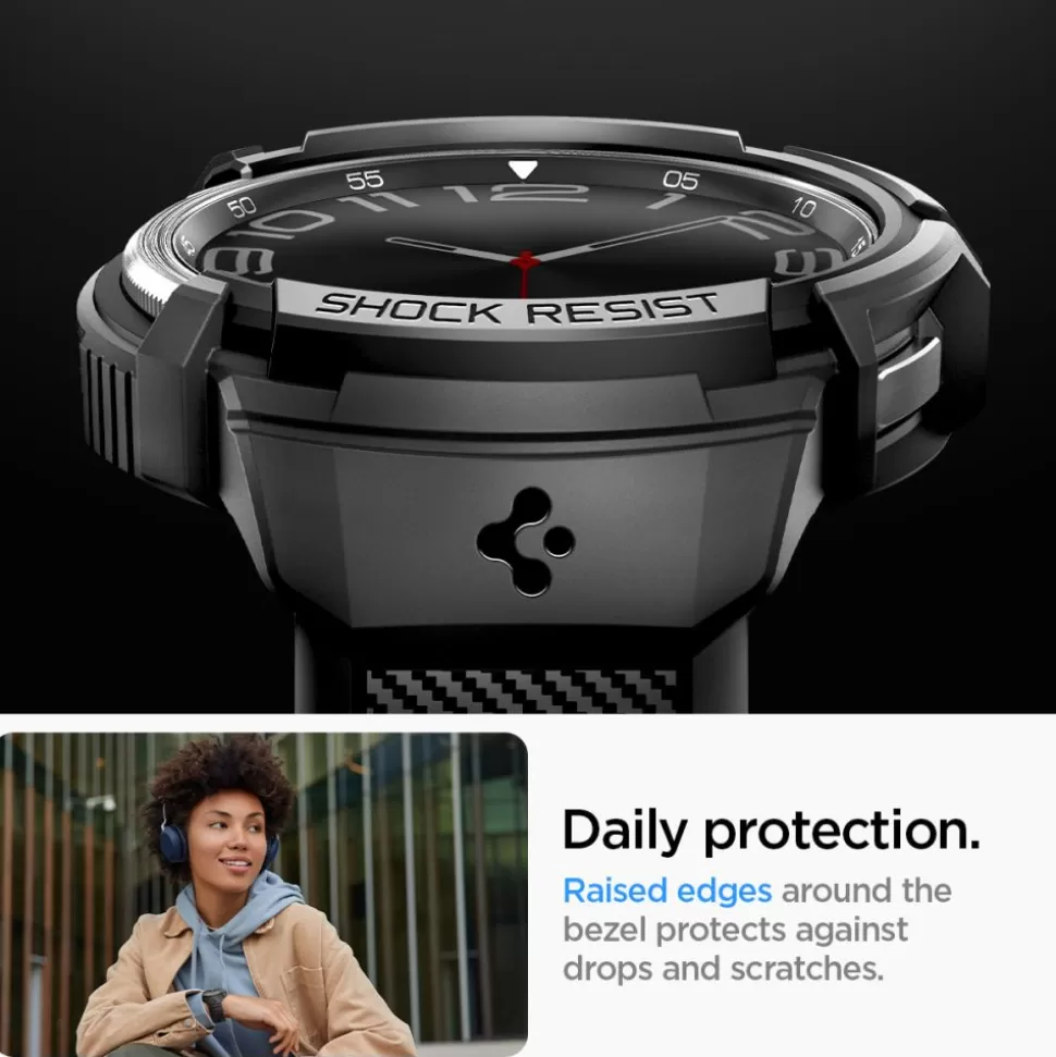 Spigen Galaxy Watch 6 Classic 43Mm*Pasek Rugged Armor ”pro” Galaxy Watch 6 Classic (43 MM) Matte Black Case
