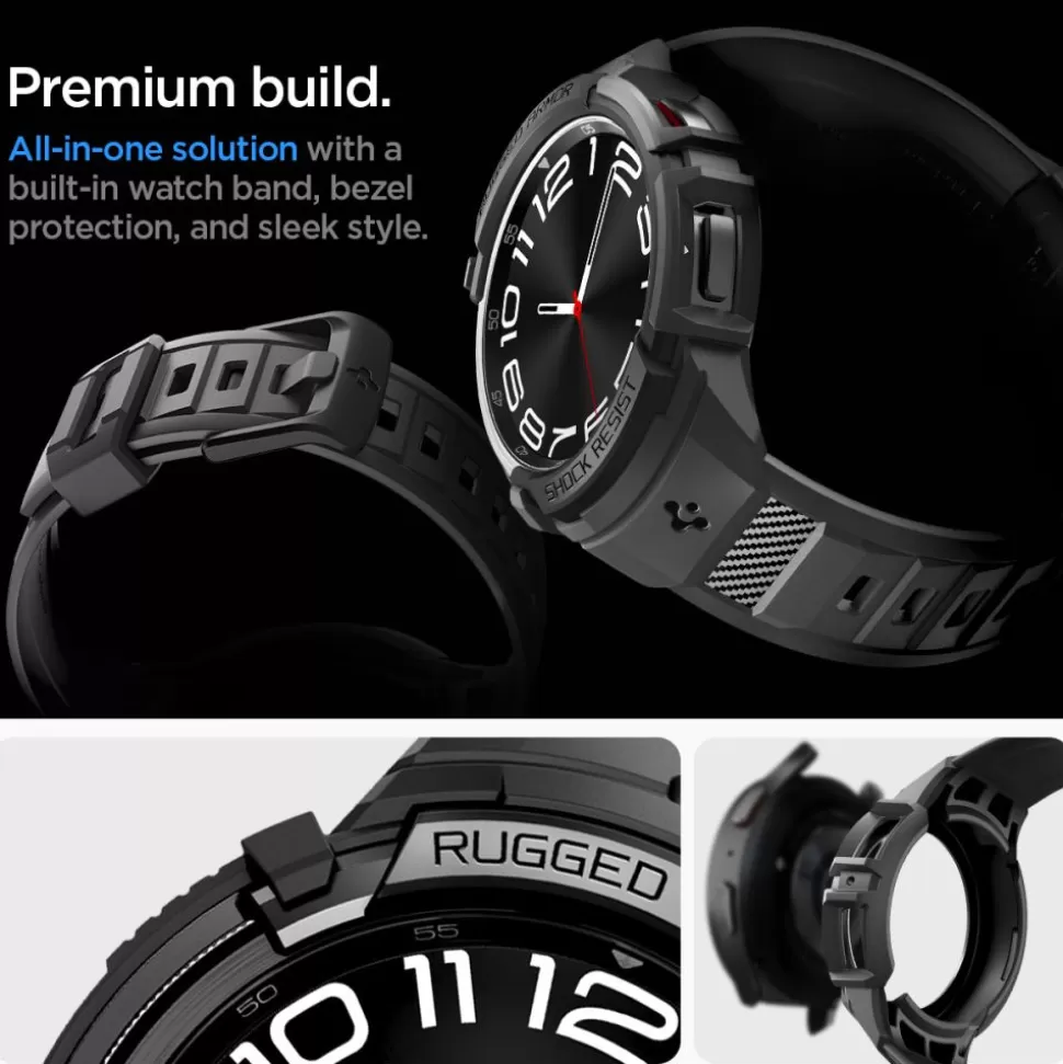 Spigen Galaxy Watch 6 Classic 43Mm*Pasek Rugged Armor ”pro” Galaxy Watch 6 Classic (43 MM) Matte Black Case