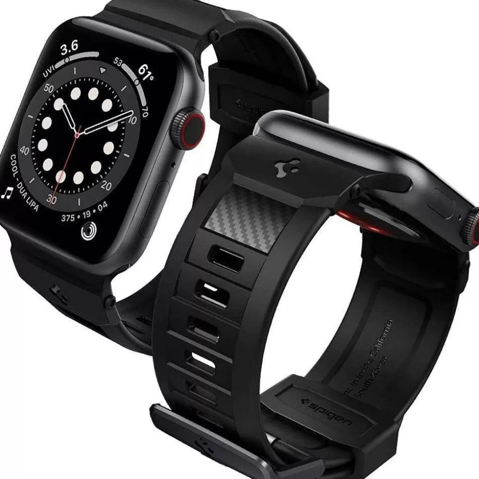 Spigen Apple Watch 1 42Mm | Apple Watch 2 42Mm*Pasek Rugged Band Apple Watch Ultra 9 8 7 SE 2022 42mm 44mm 45mm 49mm Czarny