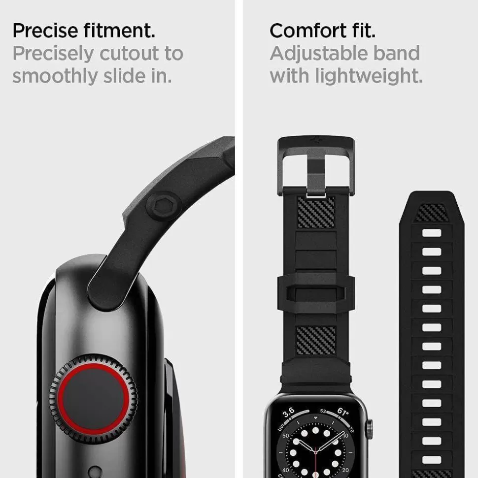 Spigen Apple Watch 1 42Mm | Apple Watch 2 42Mm*Pasek Rugged Band Apple Watch Ultra 9 8 7 SE 2022 42mm 44mm 45mm 49mm Czarny