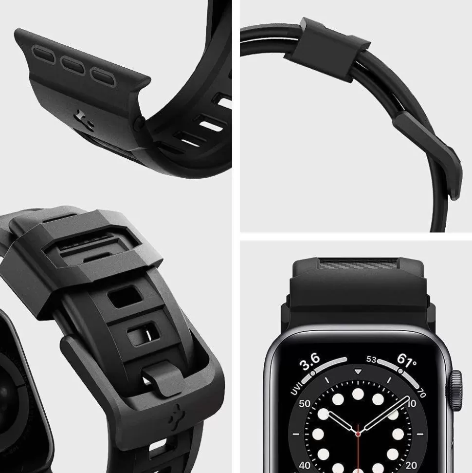 Spigen Apple Watch 1 42Mm | Apple Watch 2 42Mm*Pasek Rugged Band Apple Watch Ultra 9 8 7 SE 2022 42mm 44mm 45mm 49mm Czarny