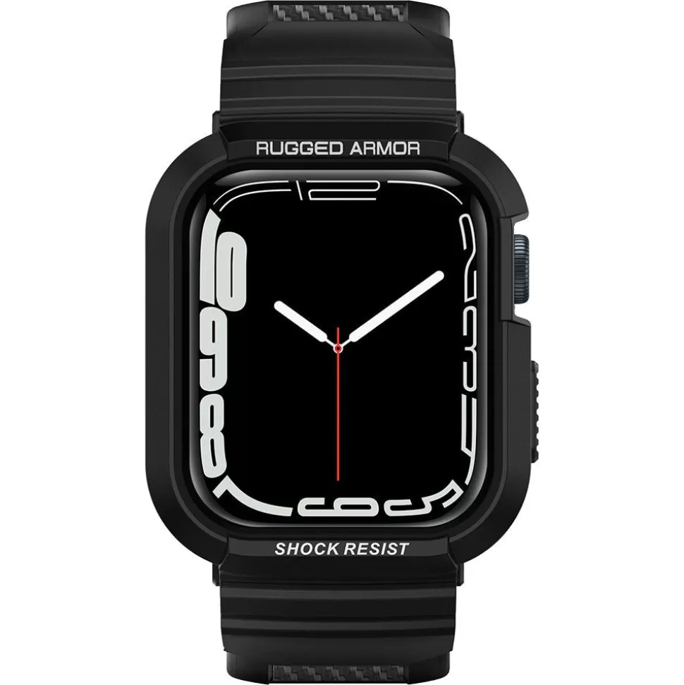 Spigen Apple Watch 4 44Mm | Apple Watch 5 44Mm*Pasek z Etui Rugged Armor Pro Apple Watch Ultra 9 8 7 SE 2022 42mm 44mm 45mm 49mm Czarny