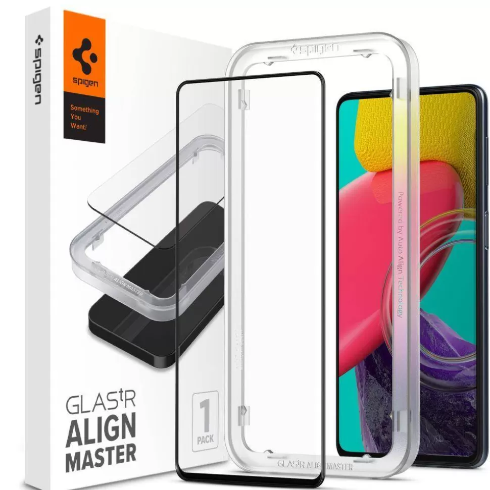 Spigen Galaxy M53*ALM GLASS FC GALAXY M53 5G Szkło hartowane BLACK