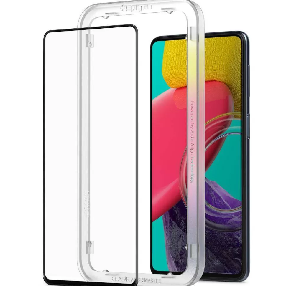 Spigen Galaxy M53*ALM GLASS FC GALAXY M53 5G Szkło hartowane BLACK